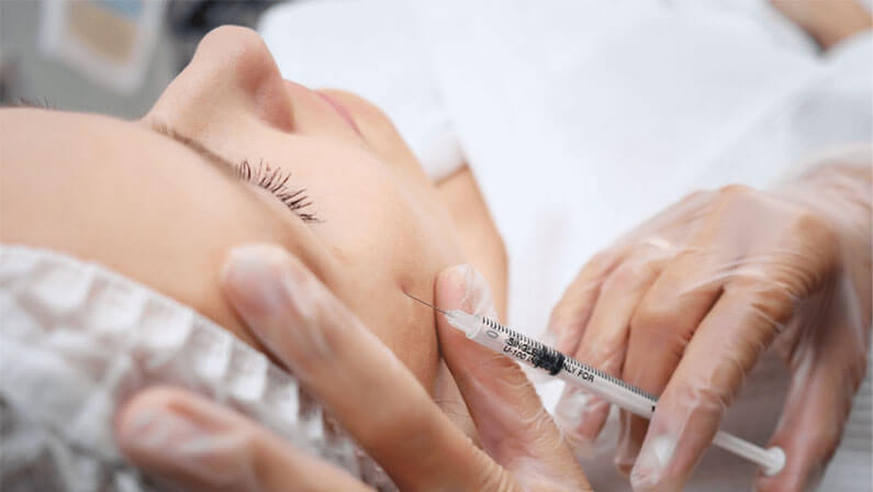Derma filling in a client
