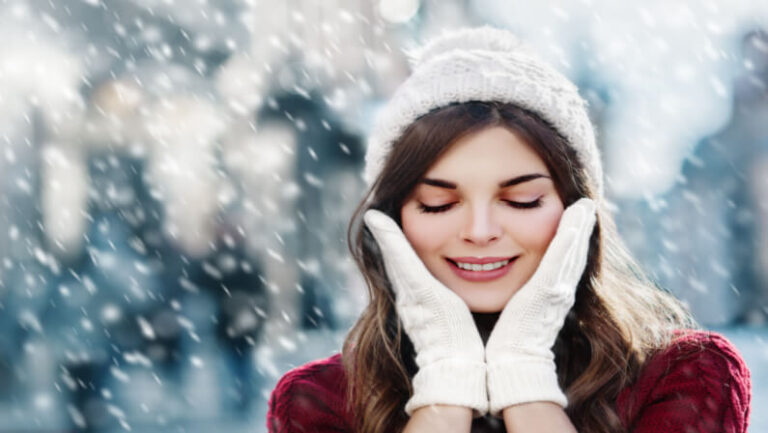 beautiful woman in winter coat