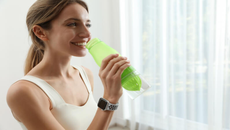 drinking a lot of water