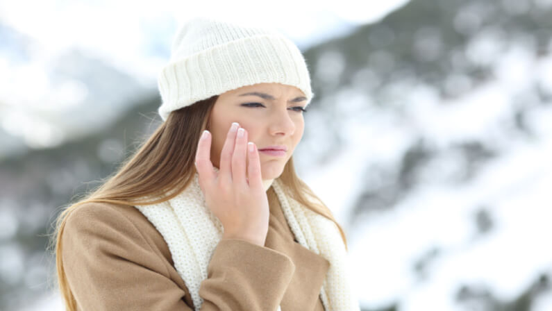 young lady in winter